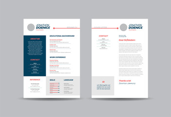 Wall Mural - Curriculum vitae CV Resume Template Design or Personal Details for Job Application  