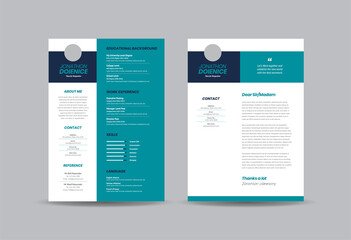 Wall Mural - Curriculum vitae CV Resume Template Design or Personal Details for Job Application  