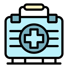 Poster - Medical box icon. Outline medical box vector icon color flat isolated