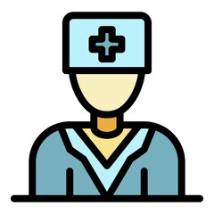 Canvas Print - Medical staff icon. Outline medical staff vector icon color flat isolated