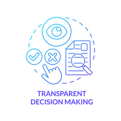 Wall Mural - transparent decision making blue concept icon. political accountability abstract idea thin line illu