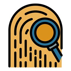 Canvas Print - Fingerprint investigator icon. Outline fingerprint investigator vector icon color flat isolated