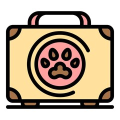 Poster - Dog first aid kit icon. Outline dog first aid kit vector icon color flat isolated