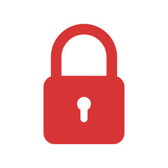 Wall Mural - Lock vector icon. Red symbol