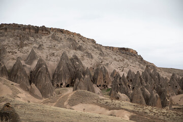 Wall Mural - landscape in the desert with rock homes in Cappadocia