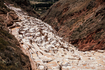 Wall Mural - salt mines in the mountains of Peru 