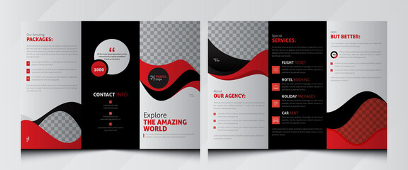 Travel Tours Trifold Brochure Template. Travel Agency Brochure. Agency business tri-fold flyer, Poster, Brochure.