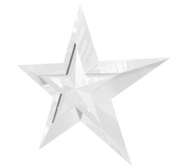 Wall Mural - 5 point star - Christmas Star - white single isolated on white - 3d rendering