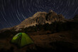 Dolomites startrails with tent