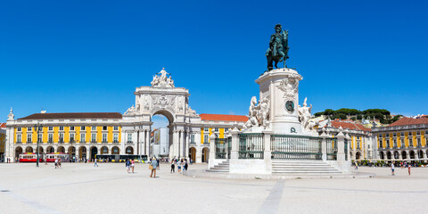 Wall Mural - Lisbon Portugal Praca do Comercio square town city travel panorama