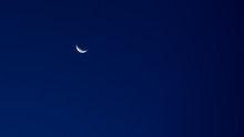 Half-moon With Blue Sky.