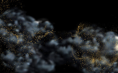 Wall Mural - holiday abstract black powder cloud smoke design element
