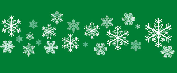 Canvas Print - Beautiful green Christmas background with snowflake