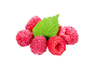 Sticker - Ripe red raspberries  fruits.