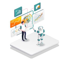 Aufkleber - Robots help humans transform digital marketing and seo