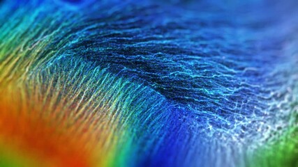 Wall Mural - colored digital particles. swirling, flowing motion on black background. abstract motion background 