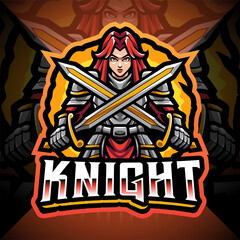 Wall Mural - Women knight esport mascot logo design