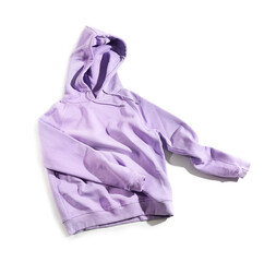 Violet hoodie on white background