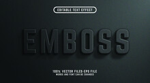 Emboss Editable Text Effect. 3d Premium Vectors
