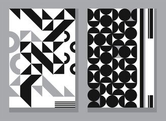 minimal geometric monochrome posters