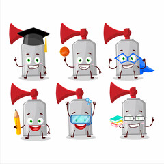 Canvas Print - School student of air horn cartoon character with various expressions