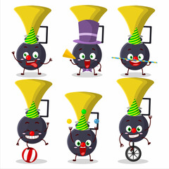 Sticker - Cartoon character of bicycle air horn with various circus shows