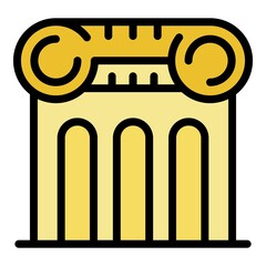 Wall Mural - Notary column building icon. Outline notary column building vector icon color flat isolated