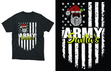 Army Camouflage Santa Clause Support The Army Christmas Season Santa Classic T-Shirt Vector