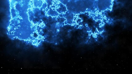 Wall Mural - space with blue nebula. flying through the stars and blue nebula in space. space background