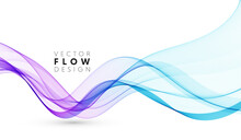 Vector Abstract Colorful Flowing Wave Lines Isolated On White Background. Design Element For Wedding Invitation, Greeting Card