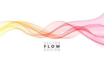 Aufkleber - Vector abstract colorful flowing wave lines isolated on white background. Design element for wedding invitation, greeting card