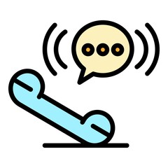 Poster - Telephone handset icon. Outline telephone handset vector icon color flat isolated