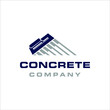 Concrete trowel logo with masculine style design