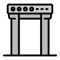 Sticker - Gate metal detector icon. Outline gate metal detector vector icon color flat isolated