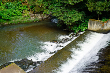 Wall Mural - waterfall on sao miguel island