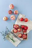 Fototapeta Boho - Fresh peaches, nectarines and plums