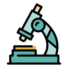 Wall Mural - microscope lab icon. outline microscope lab vector icon color flat isolated