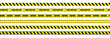 Vector Set of Warning Tapes, Seamless Stripes, Black and Yellow Bright Lines, Borders Isolated on White Background.