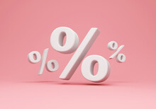 Group Of Percent Symbols On Pink Studio Background