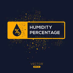 Creative (Humidity percentage) Icon ,Vector sign.