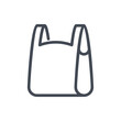 Shopping plastic bag with handles line icon. Grocery bag vector outline sign.