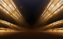 Abstract Golden Light Rays Background