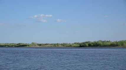 Wall Mural - Landscape in morning river. Concept of nature, summer, travel and seasons. Copy space