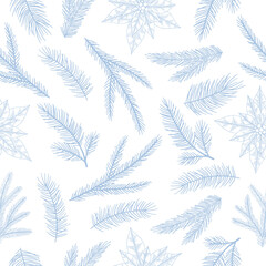 Naklejka na meble Christmas and New Year seamless pattern, vector xmas background
