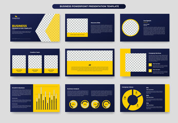 Wall Mural - Business or company profile PowerPoint presentation template design and pitch deck, annual report, project proposal, brochure, corporate branding or keynote template	
