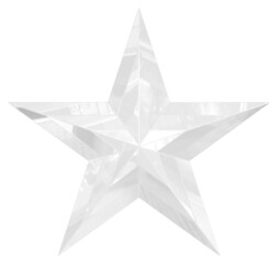 Wall Mural - 5 point star - Christmas Star - white single isolated on white - 3d rendering