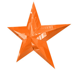 Wall Mural - 5 point star - Christmas Star - orange single isolated on white - 3d rendering