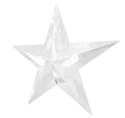 Wall Mural - 5 point star - Christmas Star - white single isolated on white - 3d rendering