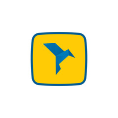 Poster - Online art app logo with origami bird