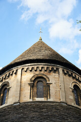 Poster - Vertical shot of the Church of the Holy Sepulchre, known as The Round Church, Cambridge, UK.